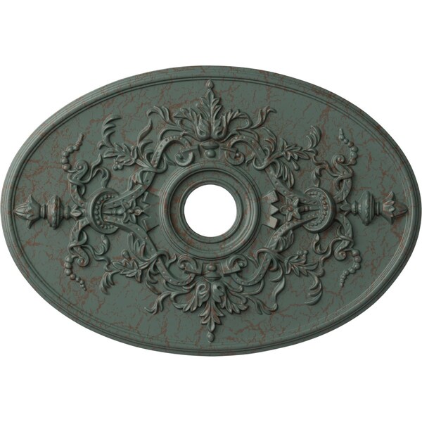 Ekena Millwork Alexa Medallion (Canopies up to 5 5/8"), 30 3/4"W x 21 1/4"H x 3 7/8"ID x 1 5/8"P, Cloud Burst CM21X30ALCBC - main